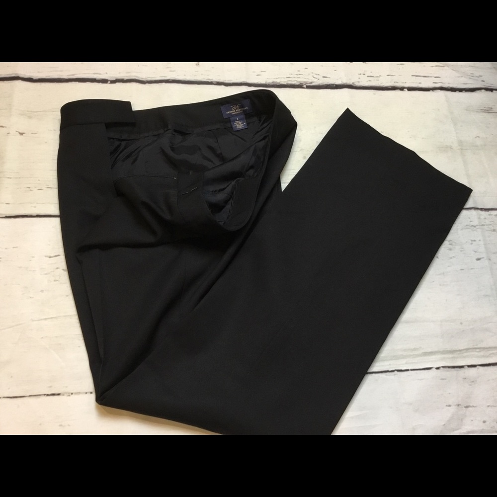 346 brooks broters black carolina fits wool pants